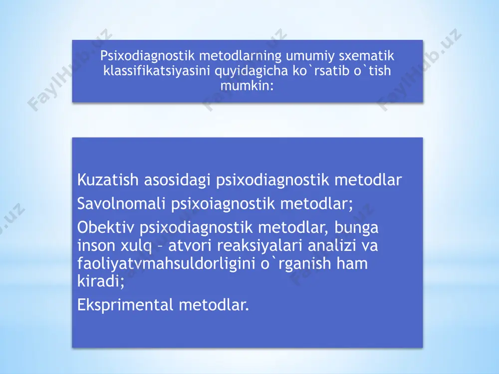 psixodiagnostik tekshiruvda qo`llaniladigan asosiy metodlar - Page 4