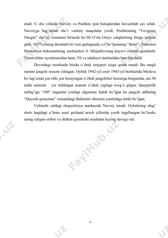 o’lib ular; 1. kirish qismi. 2.urushning dahshatli qiyofasi. 3. markaziy xiyobon. 4. harbiy texnikalar maydonchalari. 5.temir yo’l vokzali. 6. front orti hududi. 7.amfiteatr va maʼmuriy bino. 8. motam va anduh hududi. 9.shodu-xurramlik hududi. 10. g’alaba hududi. 11. "shon-sharaf"davlat muzeyi. 12.shukronalik hududi bundan tashqari “ko’z yoshi” majmuasi urushning mudhishligi, millati va dinidan qat’i nazar, barcha odamlar birligi ramzini ifodalaydi. "shon-sharaf" davlat muzeyining yuqori qismida ikkinchi jahon urushida qatnashgan 301 nafar qahramonlarimiz sharafiga ekilgan daraxtlar, shuningdek "mangu jasorat" deb nomlangan majmuada afsonaviy o’zbek generali sobir rahimov va barcha o’zbekistonlik botir jangchilarning so’nmas xotirasi ifodalangan. muzeyda ikkinchi jahon urushida jasorat ko’rsatgan o’zbekistonliklar haqidagi ma’lumotlar, o’sha davrlar ruhini to’liq his etishga imkon beruvchi eksponatlar o’rin olgan. muzeyda 20 mingga yaqin tarixiy ahamiyatga ega buyumlar mavjud bo’lib, ularning yarmidan ko’pi respublikaning turli hududlarida yashovchi aholi tomonidan taqdim etilgan. buyumlarni qabul qilish jarayoni bugungi kunda ham davom etmoqda. muzey shartli ravishda 6 bo’limga ajratilgan. muzeyning kirish …