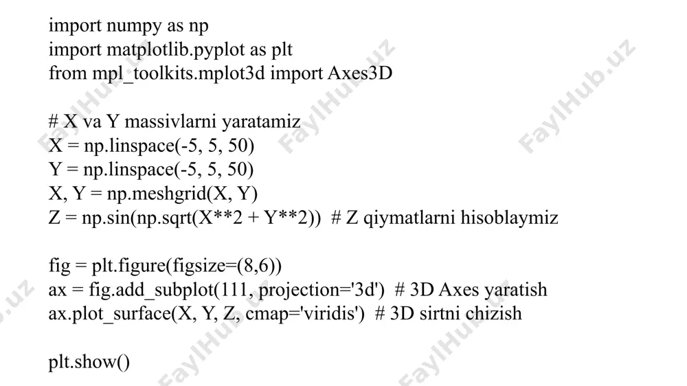 pythonda uch o‘lchamli grafiklar bilan ishlash - Page 4