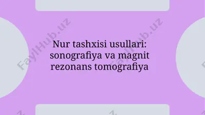 nur taashxis usullari utt mrt — PPTX