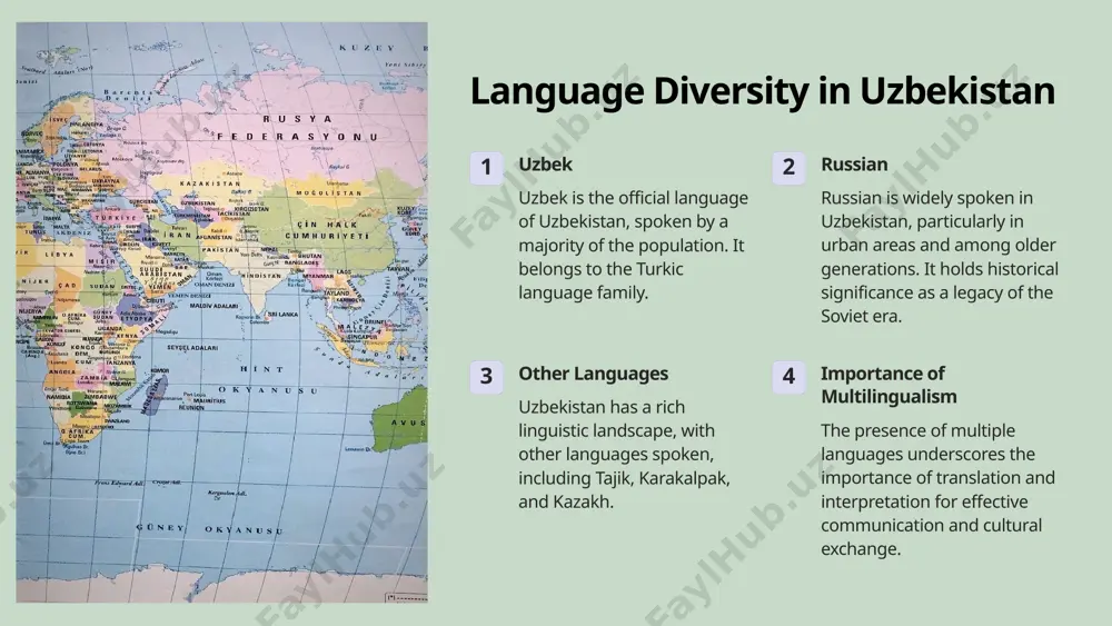 translations. expert translation agency delivers attention to detail and quick turnaround for translation projects across various fields. specializations: medical, scientific, legal, technical translations independent translators many freelance translators in uzbekistan specialize in specific fields and offer services through networks and freelancing platforms. specializations: legal, business, medical, technical translations interpreter services consecutive interpreting the interpreter listens to a speaker and then conveys the message in another language after the speaker finishes. simultaneous interpreting interpreters work in a booth, listening to a speaker and translating the message simultaneously in another language. whisper interpreting a small group setting where the interpreter whispers the translation directly to one or two individuals. 4 fields requiring translation & interpretation legal accurate translation of legal documents, contracts, and court proceedings is essential for justice and fairness. medical interpreters bridge communication gaps between medical professionals and patients from diverse linguistic backgrounds, ensuring patient safety and understanding. business translation …