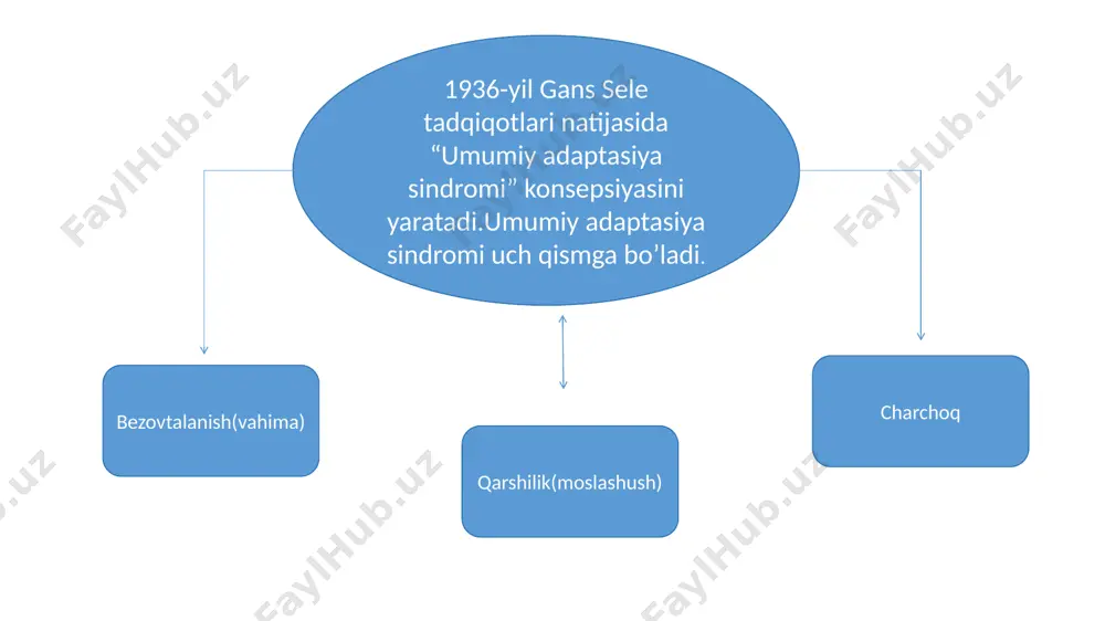 qayd etish lozim.xavf yoki zo’riqish vaziyatlarida miya,xususan gipotalomus qismi faollashib,adrenalin va noadrenalin garmonlarini ishlab chiqishi haqida buyruq beradi.bu garmonlar yurak urishini tezlashtiradi,qon bosimini oshiradi,mushaklarni tonusga keltiradi va gulyukoza kabi enirgiya manbalarining zudlik bilan organizimga beradi.stress srunkali o’tsa yoki doimiy takrorlanib turadigan bo’lsa ,tanadagi buzilish va kasaliklarga sabab bo’lishi mumkin bo’ladi. jumladan yurak -qon tomir tizimida yuzaga keladigan muommolarga,immunititning pasayishi,qandli diabet, vazindagi o’zgarishlar,oshqozon - ichak trakti kasaliklari kabi salbiy oqibatlarga ega. psixologik stress insonning kognitiv jarayonlariga ham jiddiy ta’sir o’tkazadi,avvalo, diqqat va xotiraning susayishiga,tafakkur va idroq etish qisimlarini zararlaydi .stress sharoitida odamlar hissiy iztirob tufayli to’g’ri mantiqiy qaror qabul qilishda ojiz bo’lib qoladi. bundan tashqari ijtimoiy munosabatlarda muomolarga olib keladi,natejada insonda yanada yolg’iz hiss qilish oqibatida stressni yanada kuchaytirishi undan chiqishning yo’larini bir muncha qiyinlashtirish ham mumkin. stress shaxsning motivatsiya tizimiga ham o’z ta’sirini ko’rsatadi,ishga,o’qishga, ijtimoiy munosabatlarda ishtiyoq susayish ,hamma narsaga befarqlik munosabati kuzatilishi mumkin. ba’zi shaxslarda esa stress ta’siri ostida …