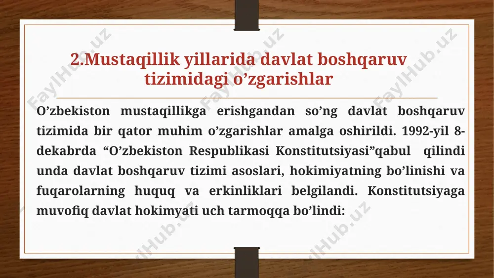 mustaqillik yillarida davlat boshqaruv tizimida amalga oshirilgan islohotlar - Page 5