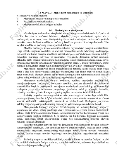menejment madaniyati va uslublari — DOCX