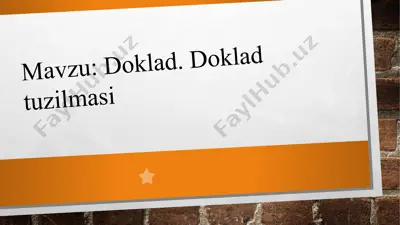 doklad. doklad tuzilmasi — PPTX