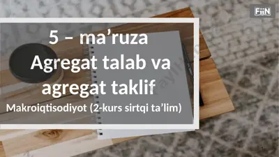 agregat talab va agregat taklif — PPTX
