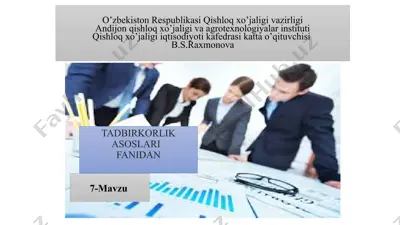 tadbirkorlik asoslari — PPTX