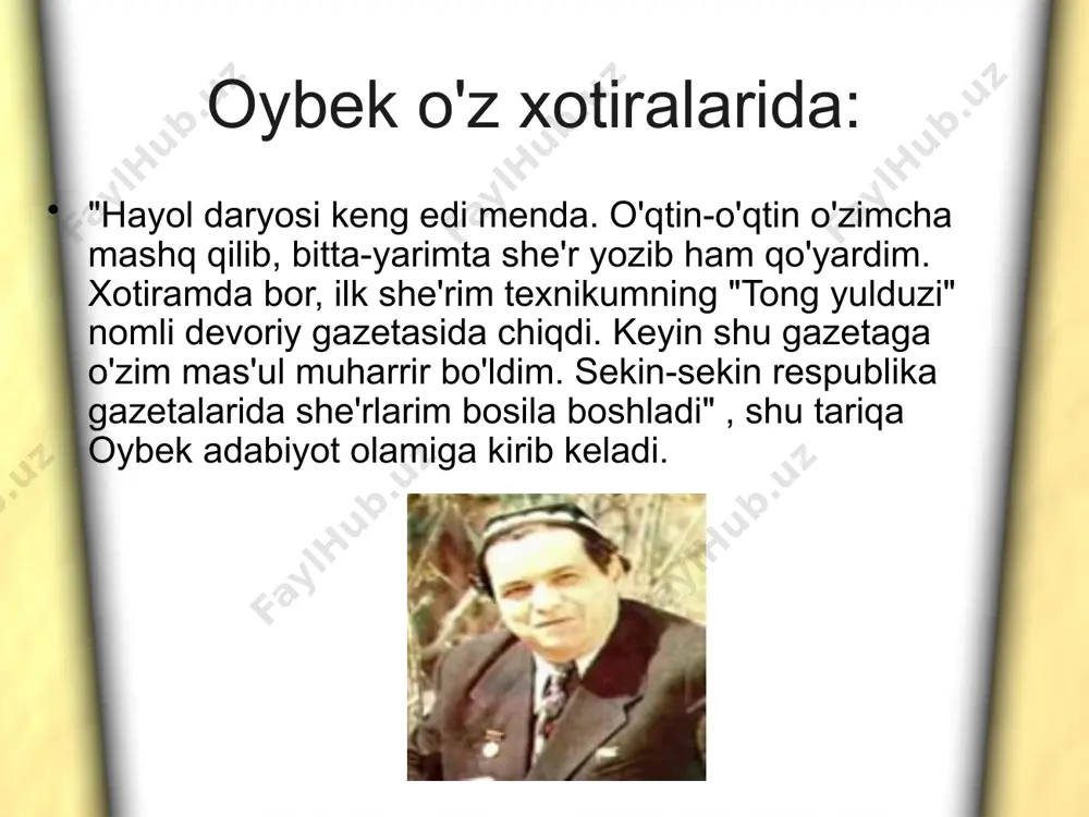 muso toshmuhammad o'g'li oybekning ijod yo`li va badiiy olami - Page 5
