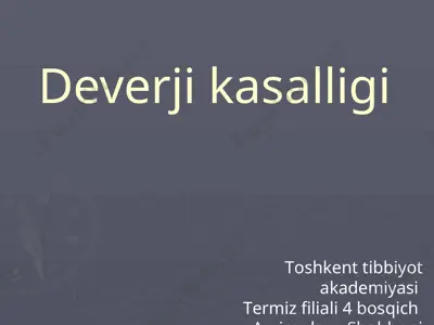 devergi kasalligining eritrodermik shakli — PPTX