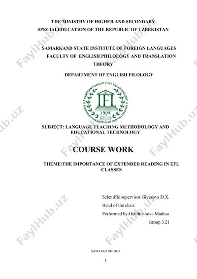 the importance of extended reading in efl classes — DOCX