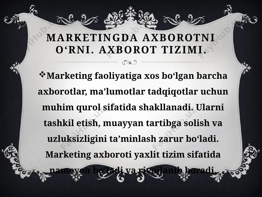ida uni bartaraf etishning yo‘llari va choralari / i.a.karimov – t: o‘zbekiston, 2009. – 56 b. 2. qosimova m.s., yusupov m.s., ergashxodjaeva sh.j. marketing. darslik. – t.: o`zbekiston yozuvchilar uyushmasi, 2005, 165-b. 3. yusupov m.a., abduraxmonova n. marketing. – t.: iqtisodiyot, 2007. 4 . qosimova m.s., ergashxo‘jaeva sh.j. marketing. t.: tdiu, 2004. image3.png image2.png /docprops/thumbnail.jpeg