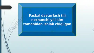 paskal dasturlash tili — PPTX