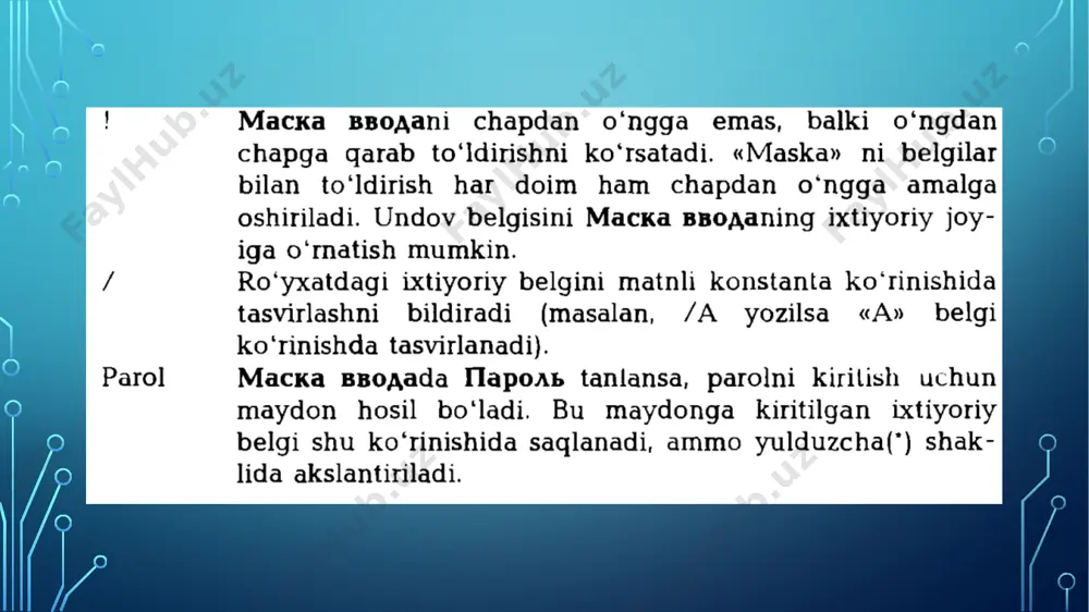 jadvallar bilan ishlash. yangi jadvalni master yordamida yaratish. - Page 4