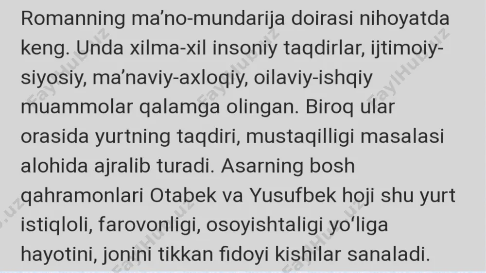 abdulla qodiriyning oʻtkan kunlar asariga psixologik tahlil - Page 5