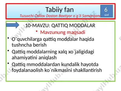 qattiq moddalar — PPTX