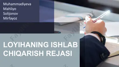 loyihaning ishlab chiqarish rejasi — PPTX