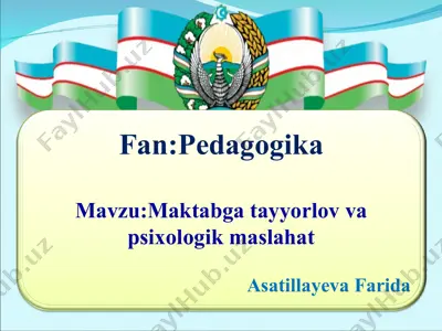 bolalarni maktab ta’limiga tayyorlash metodikasi — PPT