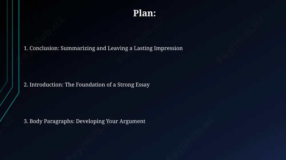 fering a concise summary (approximately 10-15% of the essay's total length). providing evidence: facts, examples, and analysis employing at least 3 diverse examples strengthens your argument by showcasing varied perspectives and contexts, avoiding over-reliance on a single type of evidence. this enhances credibility and showcases a deeper understanding. prioritize reliable sources, citing at least 2-3 credible sources per main point to demonstrate academic rigor and prevent accusations of bias or unsubstantiated claims. always properly attribute your evidence. counterarguments and rebuttals: addressing opposing views addressing 2-3 strong counterarguments demonstrates a nuanced understanding and strengthens your argument by showing you've considered alternative perspectives; a rebuttal should directly refute the opposing claim. weaving counterarguments into your essay's body paragraphs, rather than isolating them in a single section, allows for a more integrated and persuasive flow of logic and evidence. style and tone: clarity and conciseness using strong verbs and precise nouns (e.g., replacing …