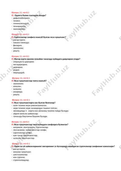 yassichuvachanglar yuzasidan orali piyozlar — DOCX