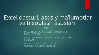 exceldasturi — PPTX