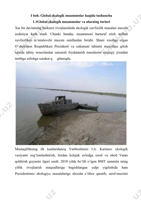 y bo’lsada, dunyo axlisining faqat malum qismigina bu mommalami tushunishga va hal qilishga intiladilar. bundan quyudagi xulosalar kelib chiqadi. 1. atrof -muxut bir qancha manbalardan ifloslanadi va bu iflslanish eksponental o’sish qonuni bo’yichqa sodir bo’ladi. 2. biz atrf-muxut ifloslanishning eng so’ngi chegarasi haqida mutloqa bilimga ega emasmiz. 3. ekologik jarayon davom etaveradijekinj biosferaning holatini tiklash, uni muvofiqlashtirish borasidagi chora-tadbirlar ekologik jarayonlardan orqada qoladi; atrof- muxutdagina ifloslanishi o’zining eng so’ngi chegarasiga yetadi. 4.ayrim ifloslantiruvchilar butun sayyora bo’ylab tarqaladi; ulaming zararli tasiri faqat o’zi tarqalayotgan atrof-muhitdagina emas, balki unda juda uzoq-uzoq masofalarda ham namoyon bo’ladi. har qanday inson o’z muommalarni biror model yordamida hal etadi. mo’del bu-murakkab tizim haqidagi tartibga solingan takliflaming oddiy to’plami, bu barcha xis qilish va o’tmish tajribasidan kelib chiqqan holda umumlashtirilgan kuzatishlarning biror to’plamini tanlash yo’li bilan mo’dellash usuli ekologiyada ham keng qo’llaniladi. uning potensial imkoniyati juda kattadir. modellash ekotizm tabatni taxminiy tushuntirish va oldindan aytish imknini beradi. …