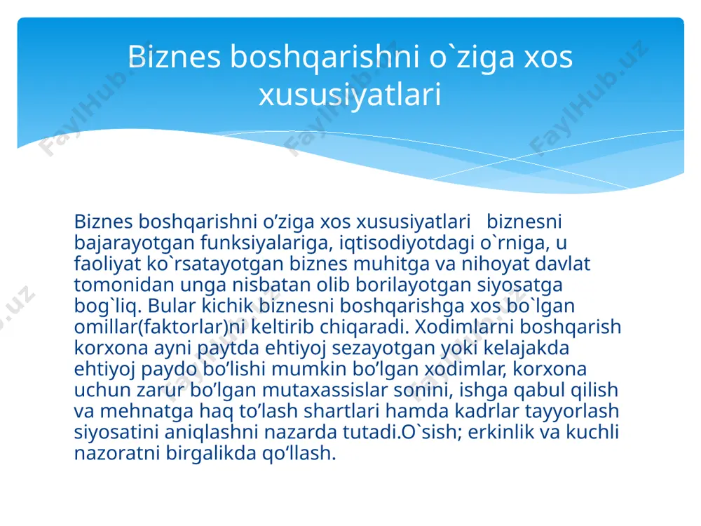 biznes boshqarishni o`ziga xos xususiyatlari - Page 5