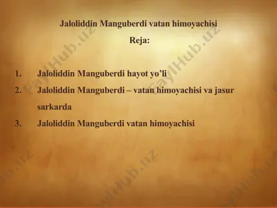 jaloliddin manguberdi vatan himoyachisi — PPTX