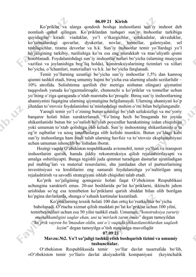 sun’iy inshootlar turlari va ularning ahamiyati — DOCX
