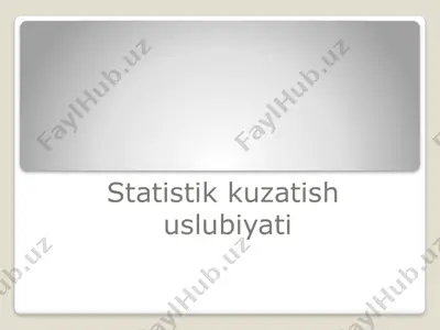 statistik kuzatish uslubiyati — PPTX