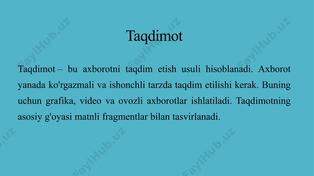 taqdimotlar bilan ishlash texnologiya - Page 2