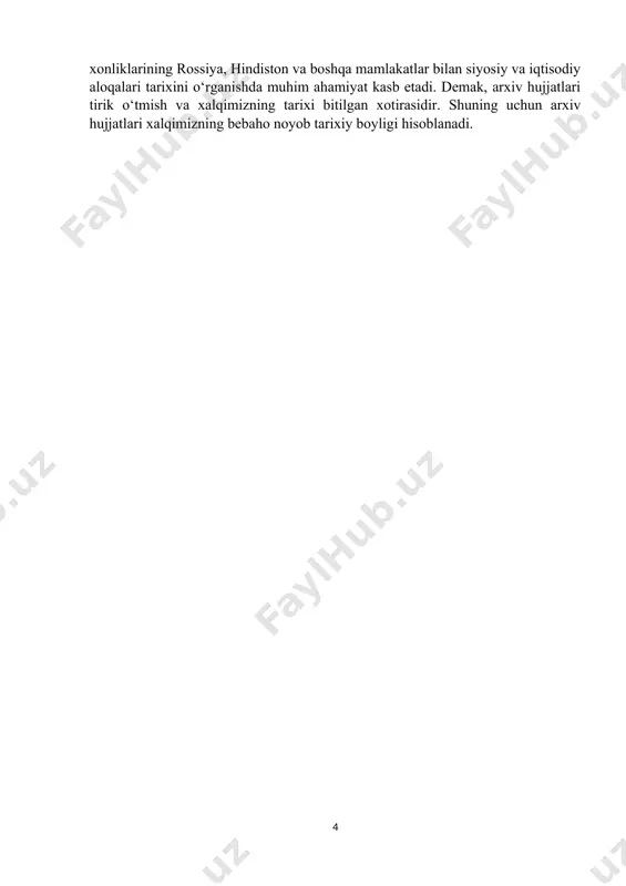 ligida ham davom ettirildi. shayboniyxon hukmronligi davrida devonlar tizimi isloh qilinib, ularga tegishli vazifalaming ko‘p qismi dargohdagi alohida lavozimli amaldorlarga berilgan. shu jumladan, oliy hukmdoming farmonlari, faxriy yorliqlar va boshqa rasmiy hujjatlami mas’ul shaxslarga yetkazish va ijrosini ta’minlash vazifasi - “parvonachi”ga yuklangan. dargohga yo‘llangan ariza va shikoyatlami qabul qilish, ro‘yxatga olish va ularga javoblar berish - “dodxoh” vazifasiga kirgan[footnoteref:2]. amirlik ma’muriy boshqamv tizimida davlat boshqaruvining turli xil shakl va uslublaridan foydalanilgan. davlat mutlaq qonun chiqamvchi va ijro etuvchi hokimiyatga ega bo‘lgan - amir tomonidan boshqarilar edi. davlat hayotiga tegishli siyosiy, iqtisodiy, diniy va boshqa masalalar buxorodagi bosh qarorgoh - arkda hal etilar edi. vaqti-vaqti bilan 5 tadan 20 tagacha eng yuqori amaldorlar a’zo botgan - davlat kengashida o‘ta muhim masalalar ко‘rib chiqilgan. davlat boshqaruvida amir - davlat mahkamasi, soliq-majburiyatlar, diniy sud idoralari va kuzatish-qidimv kabi davlat institutlariga ko‘proq tayanar edi. biron-bir oliy hukmdor buymq-farmonlarini bajarilishiga turli xil davlat idoralari mas’ul …