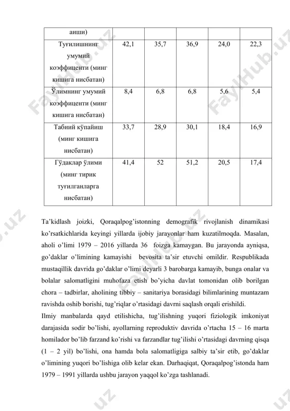 ’kidlash joizki, 1990/91 o’quv yilida ta’lim tizimida tahsil olayotgan yoshlarning asosiy qismi umum ta’lim maktablarida, 5,7 foizi o’rta mahsus o’quv yurtlarida ta’lim olsa, faqatgina 2,4 foizi oliy o’quv yurtlarida ta’lim olar ekan. ta’lim tizimining ii bosqichi mustaqillikni qo’lga kiritgandan keyingi davrni o’z ichiga oladi. ushbu bosqichda mamlakatimiz ta’lim tizimida tub islohotlar olib borildi va uning tarkibida bir qator o’zgarishlar sodir bo’ldi. bugingi kunda, o’zbekistonning barcha xududlari kabi qoraqalpog’istonda ham yoshlarning umumta’lim maktablari, umumta’lim maktablari bazasida tashkil etilgan gimnaziyalar, akademik litseylar, kasb – hunar kollejlari hamda oliy o’quv yurtlarida uzluksiz ta’lim olishlari uchun sharoitlar yaratilib berilmoqda. respublikada umumta’lim bitiruvchilarini kasbga tayyorlash maqsadida yangi kasb hunar kollejlari tashkil etilmoqda. agar 1998 yili qoraqalpog’istonda 1 kasb hunar kolleji bo’lgan bo’lsa, 2016/07 o’quv yilida ularning soni 76 ta ga yetdi. ushbu o’quv muassasalarida o’quvchilar soni esa 612 dan 83,6 mingga, ya’ni 136,6 barobar ko’paydi. bu kabi o’zgarishlarni oliy ta’lim tizimida ham ko’zatishimiz mumkin. hozirgi …