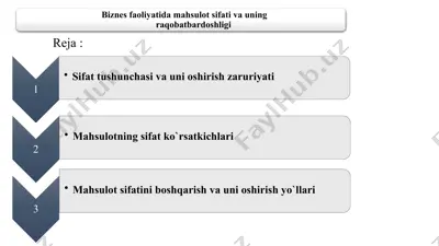 sifat va raqobatbardoshlilik — PPTX