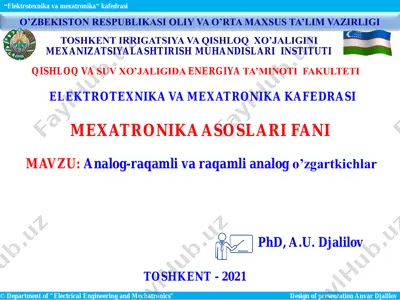 analog-raqamli va raqamli analog o’zgartkichlar — PDF