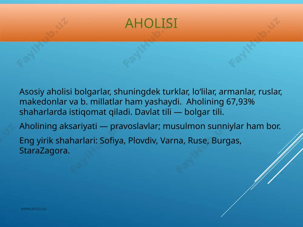 a davlat hududi www.arxiv.uz boshqaruv organi www.arxiv.uz prezident davlat boshqaruvchisi va harbiy kuchlarning oliy qo'mondoni vazifalarini o'taydi. ayni vaqtda, prezident milliy xavfsizlik organining maslahat qo'mitasi rayisi bo'lib, garchi qonun qabul qila olmasada, qonun loyihasini [for further debates] qaytarishi mumkin. lekin parlament ko'pchilikning ovozi bilan prezidentningvetosini rad etishi mumkin. www.arxiv.uz vazirlar kengashi bosh vazir (sergey stanishev 2005 y. 17 avgustdan beri) tomonidan boshqariladi. u bosqaruv organining oliy a'zosi bo'lib, hozirda 20-ta vazirdan iborat. bosh vazir parlamentning ko'chilik ovozi bilan tayinlanadi va prezident tarafidan o'z mahkamasini tuzish uchun mandat beriladi. hozirdagi koalitsiya bolgar sotsialist partiyasi (bsp), simeon ii milliy xarakati (smx) va (asosan mamlakatda kamchilikni tashkil etgan turklarni ifodalovchi) huquqlar va ozodlik uchun xarakatdan tashkil topgan. hokimiyat bolgariya yakka palatali parlamentga ega. umum-milliy yig'ilishi yoki narodno sabranie, 240 deputatlardan iborat bo'lib, ular xalq tomonidan 4 yillik muddatga saylaniladi. ovozlar 28-ta administrativ bo'limlarning har biridagi nomzodlarning partiyalariyoki koalitsiyalariga beriladi. partiya yoki koalitsiya parlamentga …