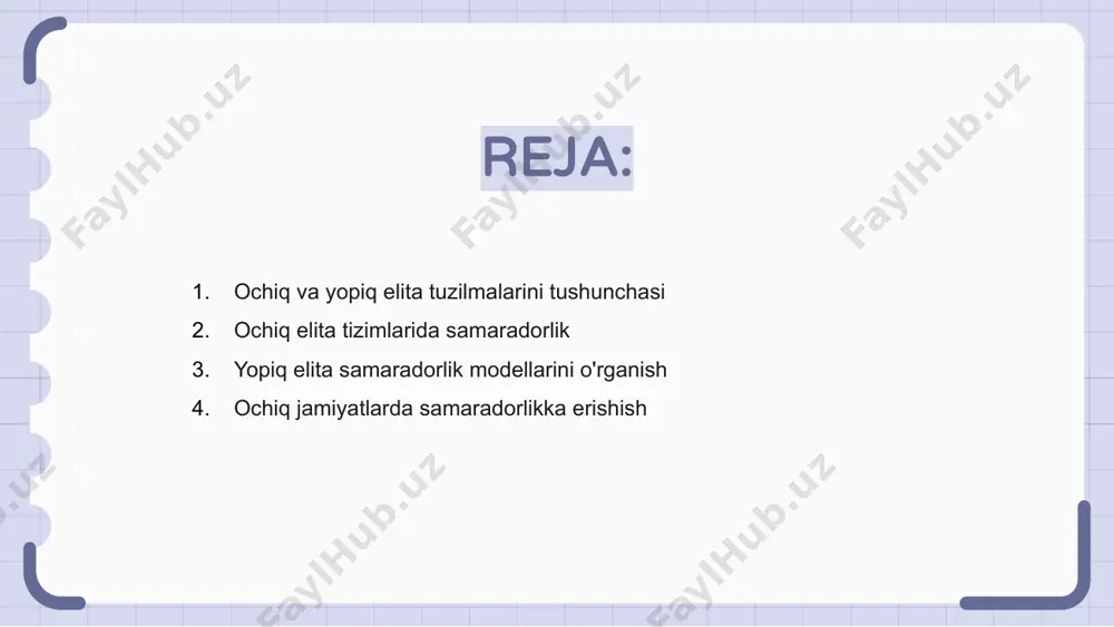 tizimlar innovatsiyalar va umumiy jamiyat taraqqiyotiga xalaqit berishi mumkin. yopiq elita samaradorlik modellarini o'rganish eksklyuzivlikning potentsial tuzoqlarini va jamiyatning katta farovonligi uchun quvvat dinamikasini muvozanatlash muhimligini ochib beradi. ochiq jamiyatlarda samaradorlikka erishish ochiq jamiyatda elita o'zgaruvchan me'yor va qadriyatlarga moslashishi kerak. fikr va yangi g'oyalarga ochiq bo'lish orqali samaradorlikka hamkorlik va innovatsiyalar orqali erishish mumkin. yopiq elita esa o'zgarishga va inklyuzivlikka chidamli bo'lishi mumkin. bu samaradorlikka to'sqinlik qilishi mumkin, chunki an'anaviy amaliyotlar zamonaviy qiyinchiliklarga eng mos kelmasligi mumkin. oxir oqibat, ochiq jamiyatlarda samaradorlikka erishish o'rnatilgan qadriyatlarni saqlash va taraqqiyotni qabul qilish o'rtasidagi muvozanatni talab qiladi. turli istiqbollarga ochiqlik va rivojlanishga tayyorlik muvaffaqiyat kalitidir. yopiq elita tizimlarida samaradorlik muammolari ochiq va yopiq elita tizimlarida samaradorlik elita guruhining muvaffaqiyati va barqarorligini aniqlashda hal qiluvchi rol o'ynaydi. yopiq elita tizimlari o'sish va innovatsiyalar uchun cheklangan imkoniyatlar tufayli samaradorlikni saqlashda qiyinchiliklarga duch kelmoqda. yopiq elita tizimlarida samaradorlik turg'unlik va o'zgarishlarga qarshilikka olib keladigan xilma-xillik …