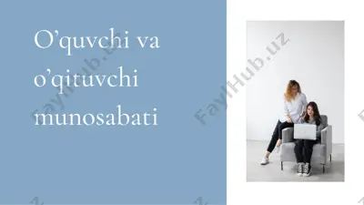 o’quvchi va o’qituvchi munosabati — PDF