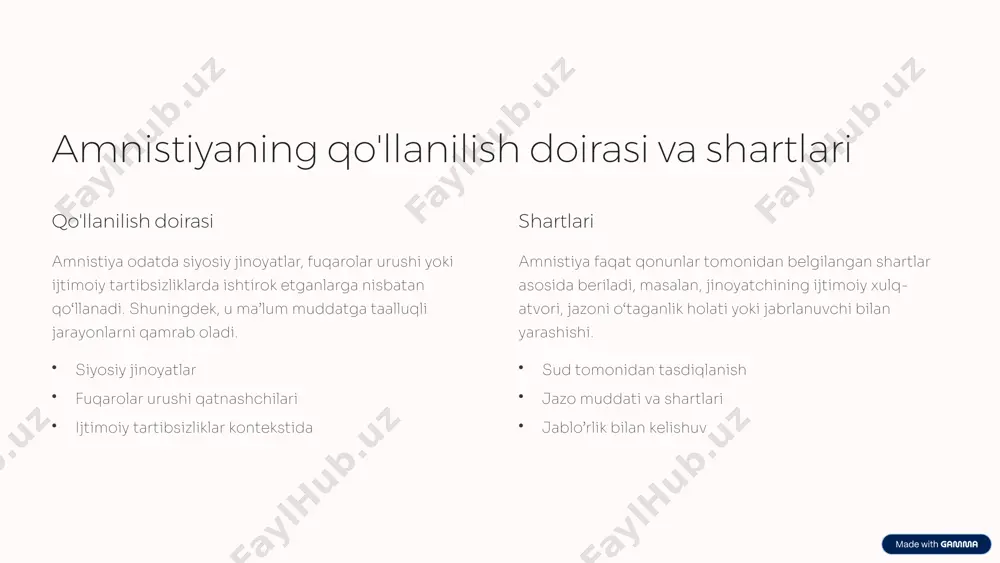 javobgarlikdan va jazodan ozod etish. taqdimot - Page 5