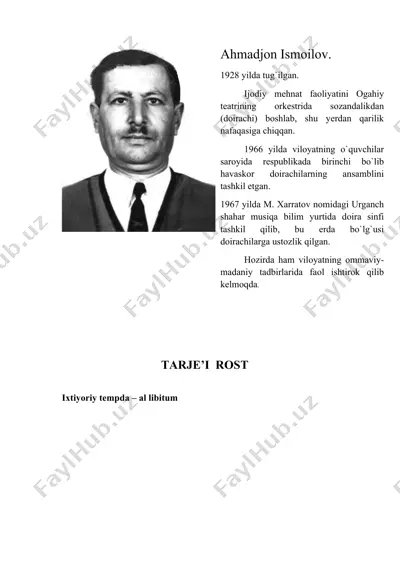 ahmadjоn ismоilоv. tarje'i rost — DOC