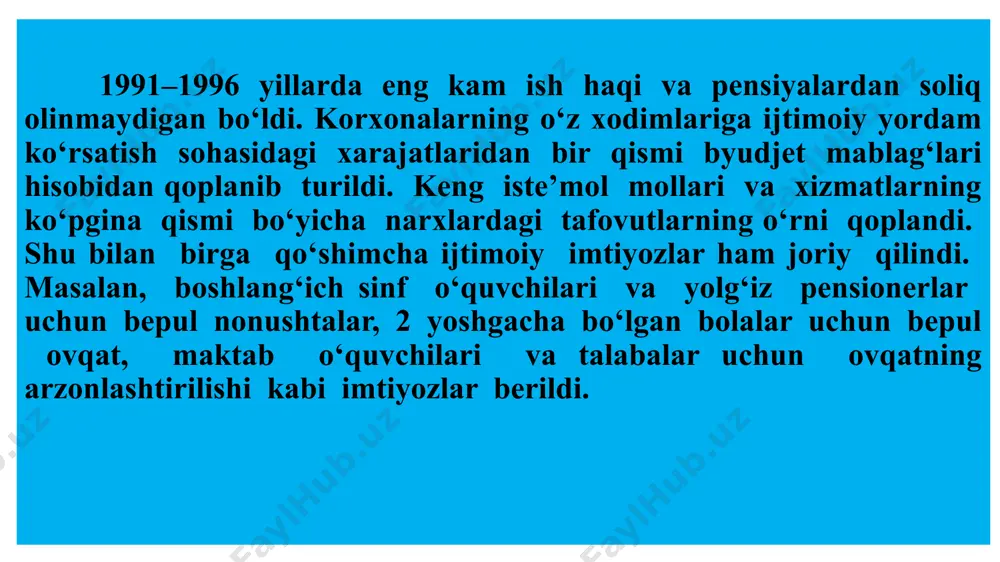 hkil etish to‘g‘risida” qaror qabul qilindi. tibbiyot sohasida xususiy sektor ulushini oshirish borasida davlat-xususiy sheriklik, institusional hamda huquqiy mexanizmlarning yaratilishi, ularga keng imtiyozlar taqdim etilishi hisobiga xususiy klinikalardagi shifoxonalar soni 5300 dan oshdi. respublika xalq tabobati ilmiy-amaliy markazi, tibbiyot oliy о‘quv yurtlarida hamda abu ali ibn sino nomidagi jamoat salomatligi texnikumlarida xalq tabobatini rivojlantirish markazlari tashkil etildi. tuman (shahar), viloyat va respublika darajasidagi davlat kо‘p tarmoqli tibbiyot muassasalarida xalq tabobati xonalari ochildi. aholi orasida sog‘lom turmush tarzini qaror toptirish, zararli odatlarga qarshi kurashish, tibbiy madaniyatni yuksaltirish, jismoniy tarbiya, sport va to‘g‘ri ovqatlanishni faol targ‘ib qilish maqsadida sanitariya-epidemiologik osoyishtalik va jamoat salomatligi xizmati tashkil etildi. 2-§. sog‘liqni saqlash tizimining isloh qilinishi va zamonaviy tibbiyot tizimining shakllanishi о‘zbekiston respublikasi prezidentining 2018 yil 7 dekabrdagi “o‘zbekiston respublikasi sog‘liqni saqlash tizimini tubdan takomillashtirish bo‘yicha kompleks chora-tadbirlar to‘g‘risida”gi farmoni bilan tasdiqlangan 2019 –2025 yillarda o‘zbekiston respublikasida sog‘liqni saqlash tizimini rivojlantirish konsepsiyasi soha taraqqiyotini yangi bosqichga …