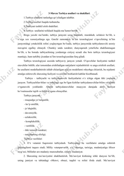 tarbiya usullari va shakillari — DOC