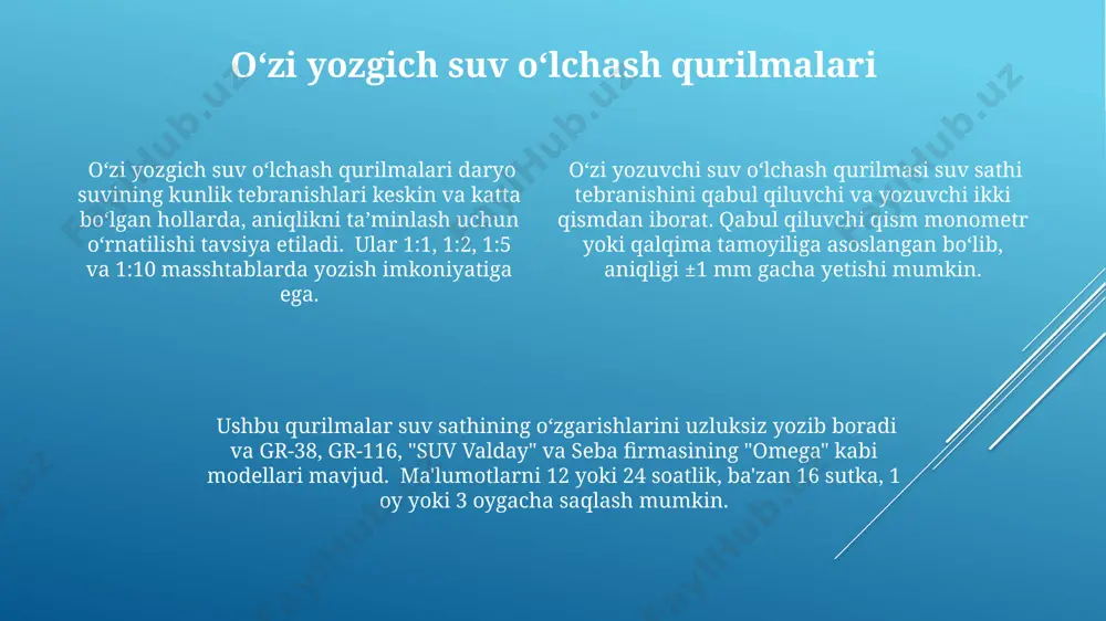 suv sathini aniq oʻlchaydogan asbob uskunalar - Page 4