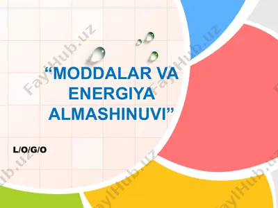 moddalar va energiya almashinuvi — PPTX