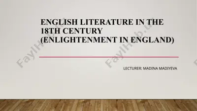 english literature in the 18th century (enlightenment in england) — PPTX