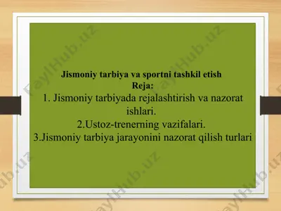 jismoniy tarbiya va sport — PPTX