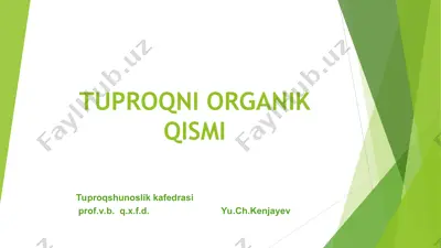 tuproqni organik qismi — PPT