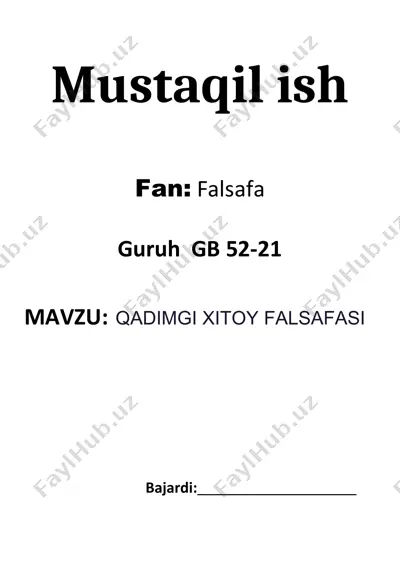 qadimgi xitoy falsafasi — DOCX