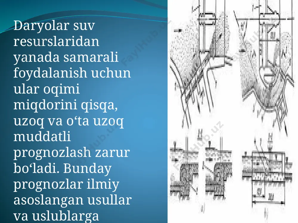 a birinchi may); frontal — oqim yoʻnalishiga perpendikulyar joylashgan (qurshob daryosida qurshob) va yonbosh — oqim yoʻnalishiga malum burchak ostida joylashgan daryolarda suv sathi va sarfining keskin oʻzgaruvchanligi, oqimlarning juda ham loyqaligi sugʻoriladigan yerlarga suv berishni qiyinlashtiradi. bu sharoitlarda suv olish inshootlarii. daryoda zarur suv sathini vujudga keltiradi, sugʻorish uchun zarur suvsuv sathi ni xoxdagan vaqtda (toshqin, yoz chillasi) beradi, kanallarni loyqa bosi shidan himoya qiladi. bosh suv olish inshooti — daryodan kanallarga toʻgʻonsiz suv olish joyida quriladigan inshoot. bosh suv olish inshooti o. i. oʻrnini belgilashda asosan daryoning qirgʻoq sharoiti hisobga olinadi (daryo qirgʻogʻining tuproq tarkibi, yemirilish xususiyatlari toshqin vaqtida daryo suvining koʻtarilish sathi va boshqalar) e’tiboring uchun rahmat image2.png /docprops/thumbnail.jpeg