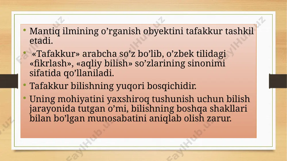 tilini to’g’irlash extiyoji sababli yaratilgani, unga xizmat qilishi zarur bo’lgani singari, mantiq ham tafakkur jarayonini yaxshi amalga oshirish maqsadida xatoga yo’l quyish mumkin bo’lgan barcha hollarda aqlni to’g’irlab turadi».' fan uchun formal mantiq murakkab muammolami yechish vositasini beradi. bunday vositalar, odatda, ilmiy nazariyaning strugturasini o’rganishda, unda ishlatiladigan formalizmning mohiyatini tushuntirib berishda, formal ziddiyatlar bo’isa, ulami aniqlashda muhim ahamiyatga ega. har bir fan kabi mantiq ilmi ham o’zining shakllanish va rivojlanish tarixiga ega. mantiqqa oid dastlabgi an’analar qadimgi sharq mamlakatlarida, xususan hindiston, xitoyda vujudga keldi. ularning shakllanishiga notiqlik san’ati, matematiga ilmining rivojlanishi va shu kabilar katta ta’sir ko’rsatdi. shuni aytish kerakki, qadimgi dunyoda aristotelgacha bo’lgan davrda mantiq falsafa tarkibida mavjud bo’lgan, mustaqil fan sifatida shakllanmagan mantiqiy tafakkur ikki turdagi qonunlarga bo’ysunadi. ular dialegtika qonunlari va formallashgan mantiq qonunlaridir. dialegtika qonunlari obyektiv olam va bilish jarayoniga xos bo’lgan eng umumiy qonunlar bo’lib, dialegtik mantiq ilmining o’rganish sohasi hisoblanadi. formallashgan mantiq qonunlari esa, …