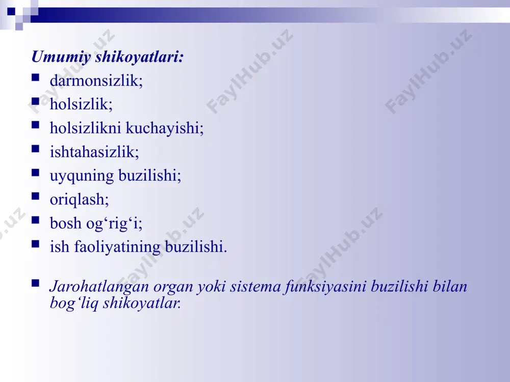 to‘lqini bo‘ladi. endoskopik tekshirish usullari qattiq (linz sistemasi) gibkaya (fibrovolokonli optika) qattiq (linz sistemasi) sistoskopiya rektoskopiya uchun kerakli asboblar fibroskopiya sistoskopiya gastroskopiya radioizotopli tekshirish usullari to‘qimalarda ba’zi radioaktiv moddalarni qabul qilishiga qaratilgan to‘qimalardagi jarayonlarni radioaktiv izotop orqali aniqlashni ssintigrafiya yoki skanirovaniya deyiladi. magnitno-rezonans tomografiya (mrt) e’tiboringiz uchun rahmat image1.gif image2.png image3.jpeg image4.jpeg image5.jpeg image6.png image7.png image8.png image9.jpeg image10.jpeg image11.jpeg image12.png image13.jpeg image14.jpeg image15.jpeg image16.jpeg image17.jpeg image18.jpeg image19.jpeg image20.jpeg image21.png image22.png image23.jpeg image24.png image25.png image26.jpeg image27.jpeg image28.jpeg image29.jpeg image30.jpeg image31.jpeg image32.jpeg image33.png image34.jpeg image35.jpeg image36.png image37.jpeg image38.png image39.jpeg image40.jpeg image41.png image42.jpeg image43.png image44.png image45.jpeg image46.png image47.jpeg image48.jpeg image49.png image50.png image51.jpeg image52.jpeg image53.jpeg image54.png /docprops/thumbnail.jpeg